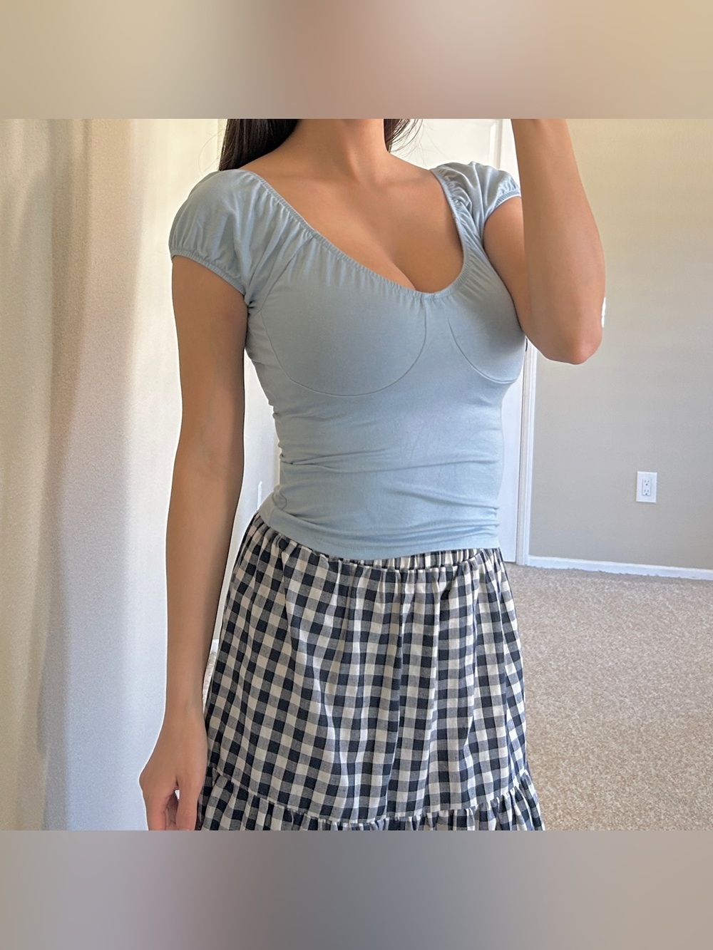 NWOT Baby Blue Beverly and Beck Daisy Corset T-Shirt